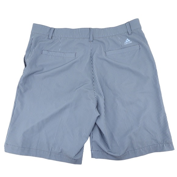 Adidas Golf 365 Shorts Blue Gingham Check Performance Stretch Mens 36 - Picture 3 of 6